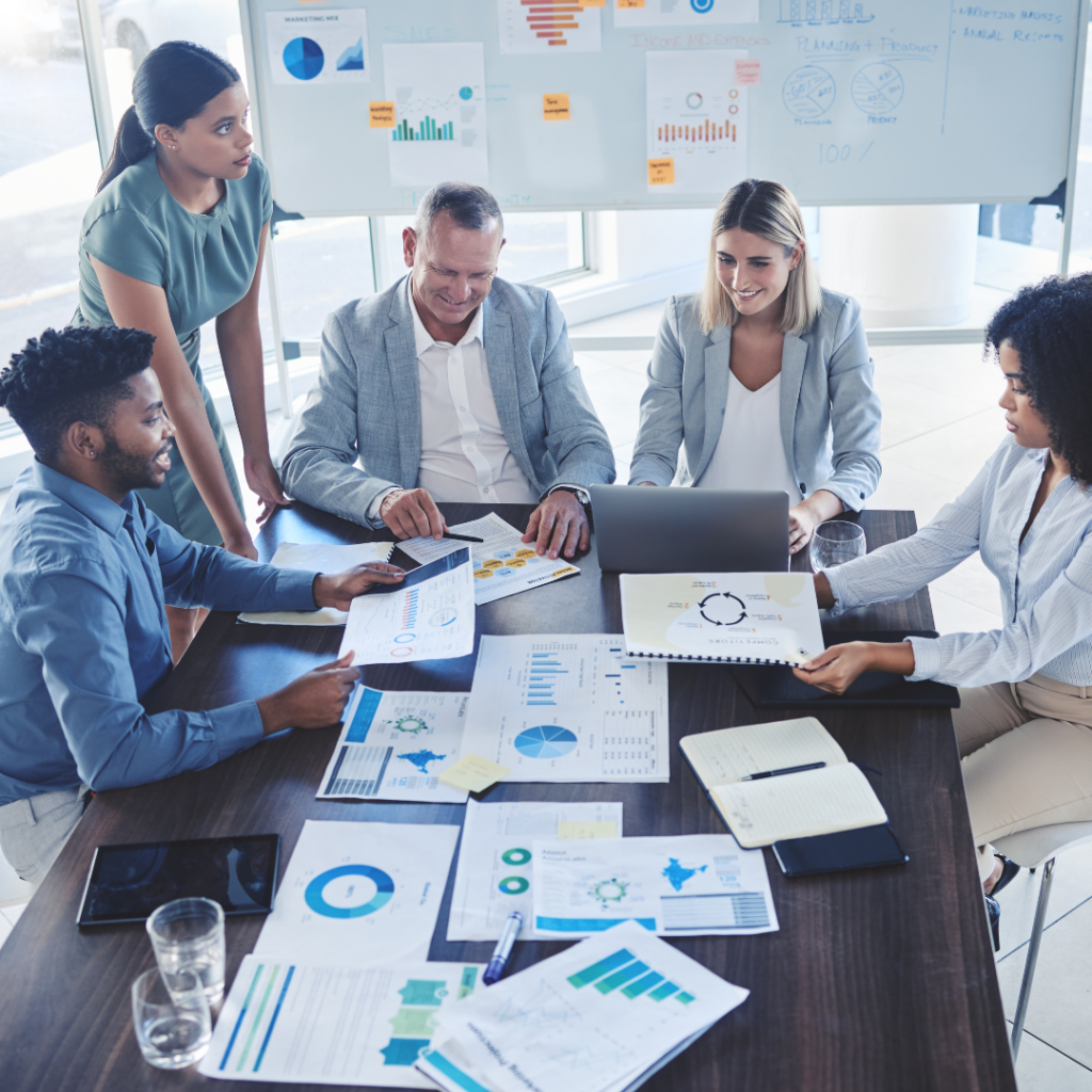 graphs posted on the board