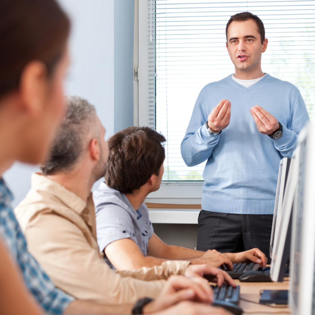 people using a desktop