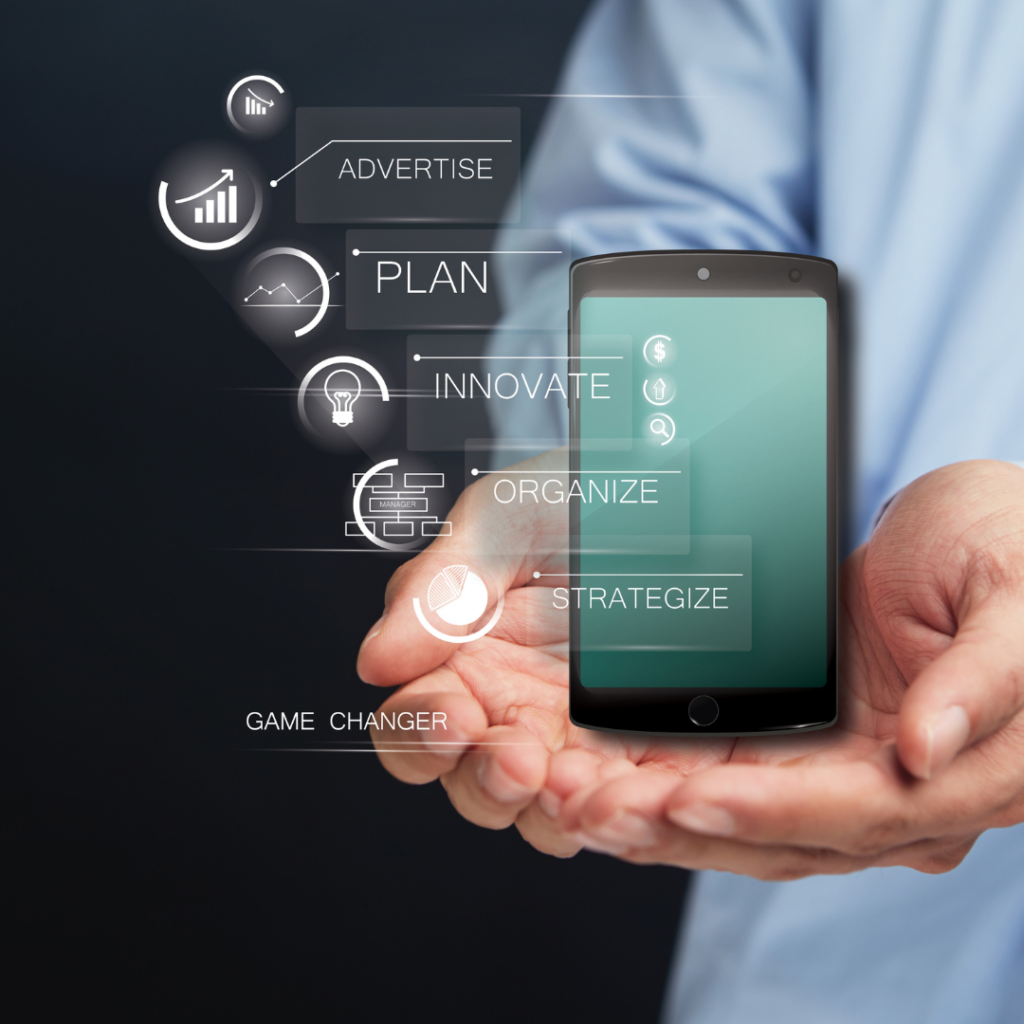 hand introducing a smartphone